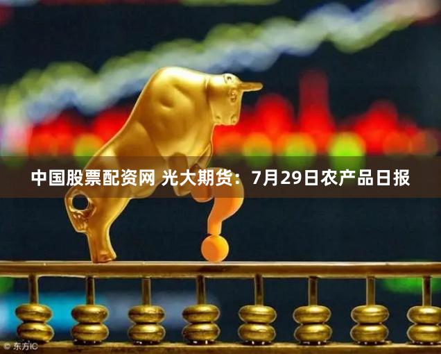 中国股票配资网 光大期货：7月29日农产品日报
